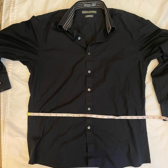 Men’s Claiborne by John Bartlett size medium black dress button up shirt - Picture 7 of 10